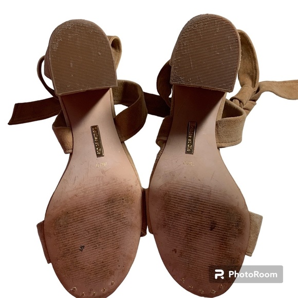 Louise et Cie Women's Shoes 7 M Leather Ankle Strap Blush Pink Open Toe Back Zip - Picture 6 of 12